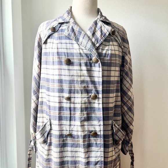 vintage 60s plaid trench coat size med - Picture 10 of 10